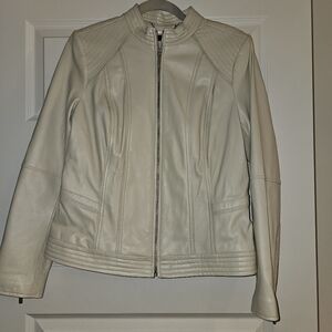 G.I.L.I. Cream Leather Jacket for Women